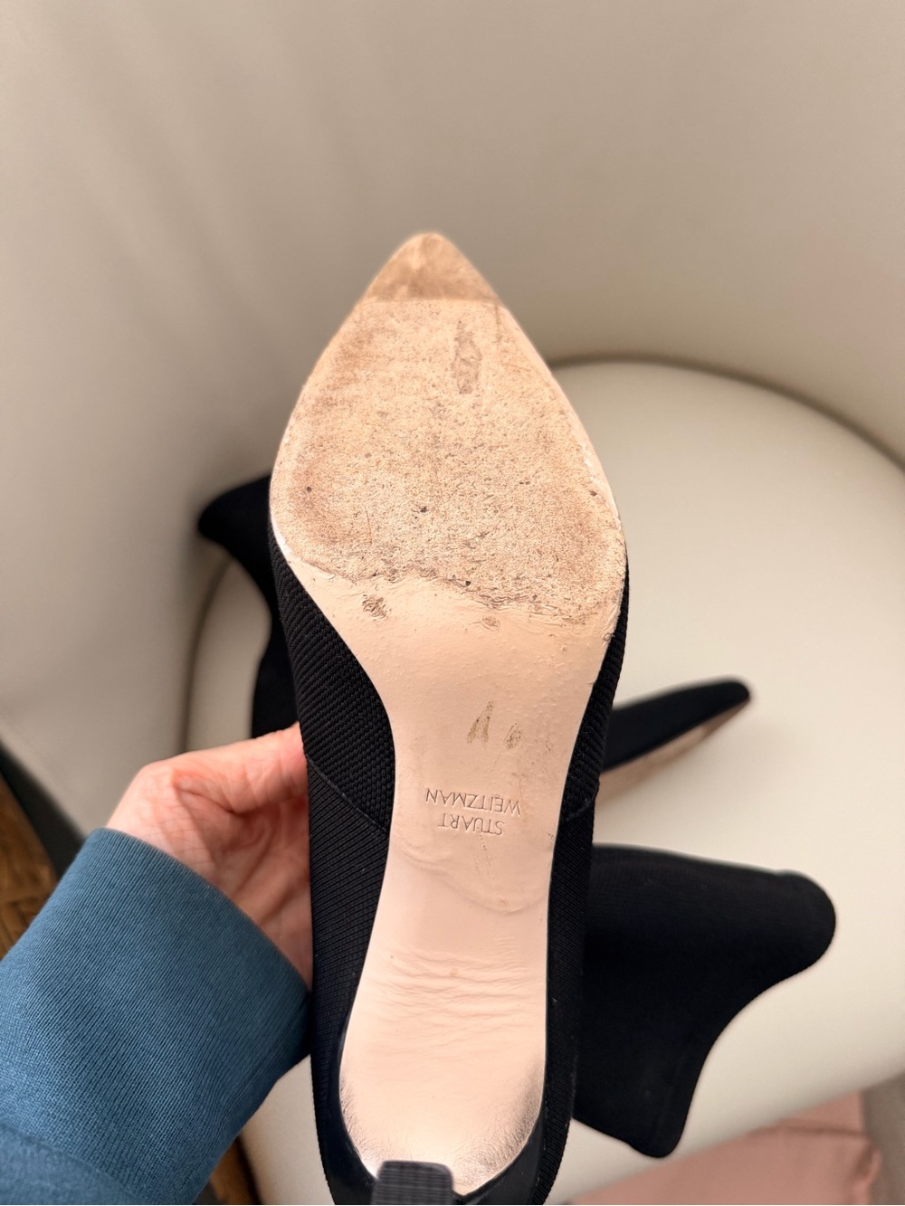 Stuart Weitzman Black Pointed Sock Booties - Picture 4 of 8